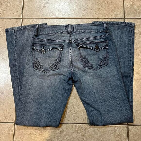 Freestyle‎ Revolution Women's Motley Blue Bootcut/Flare Jeans Size:11 - Picture 3 of 8
